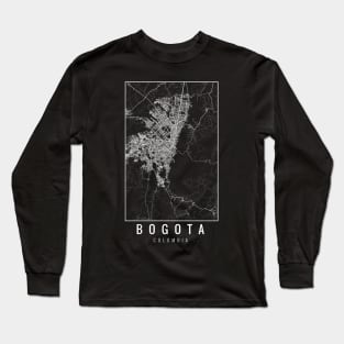 Bogota Colombia Minimalist Map Long Sleeve T-Shirt